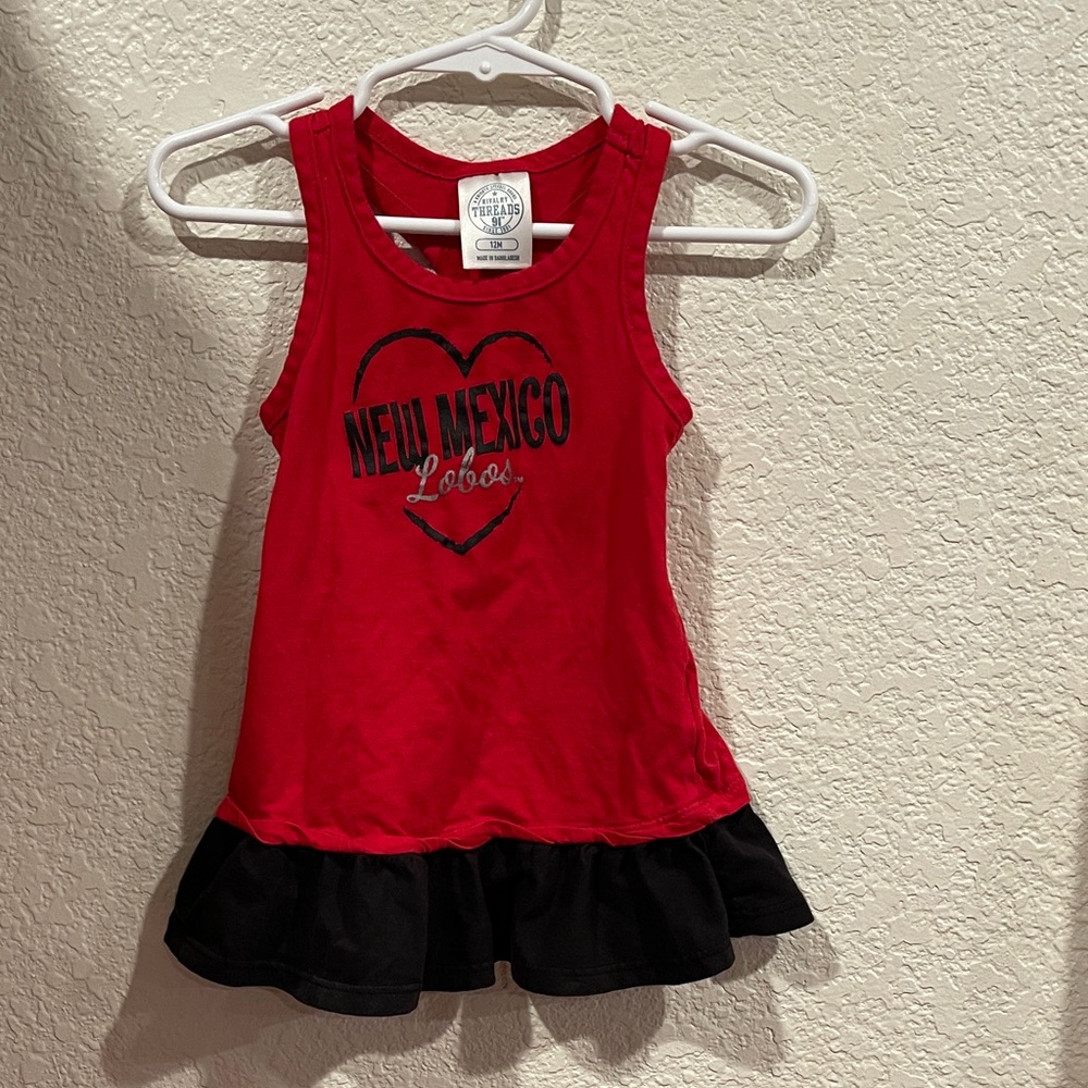 New Mexico Lobos Red and Black Toddler Tank Top